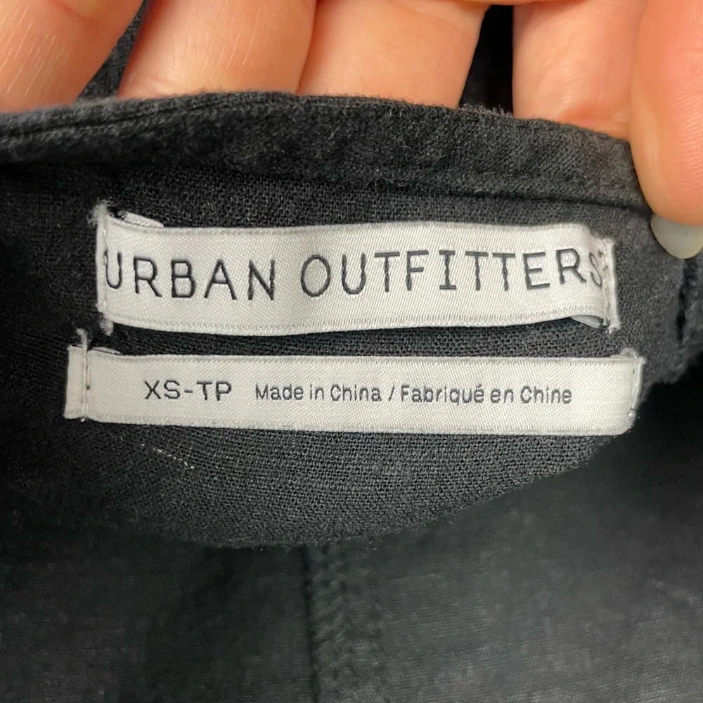 Urban Outfitters Black Linen Blend‎ Sweetheart Fitted Mini Dress